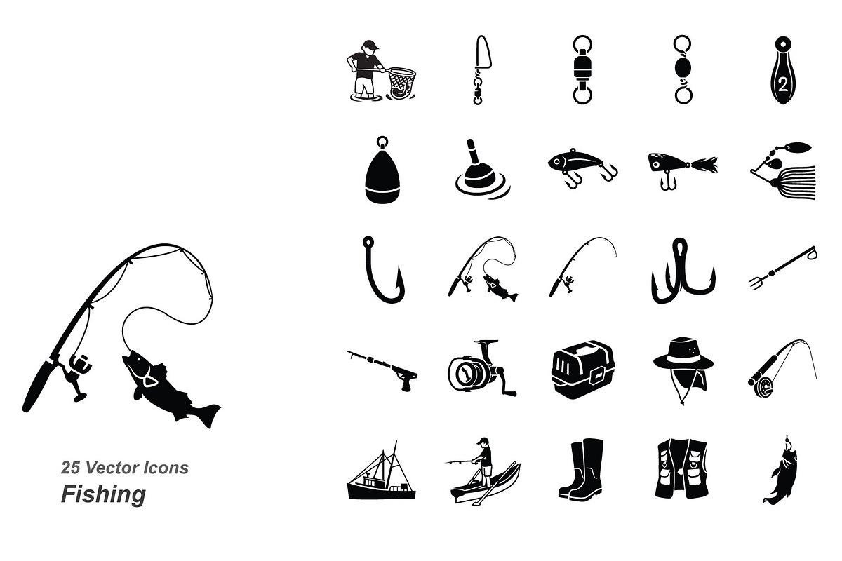Fishing Vector Icons, an Icon by Jisun Park
