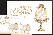 SET / 4 / Golden Eggs for EASTER, a Decorative Illustration by Nadin_Lebedeva (Thumbnail 1 of 8)
