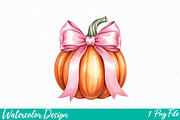 Pumpkin Coquette bow png trending, an Illustration by Watercolor design (Thumbnail 1 of 3)