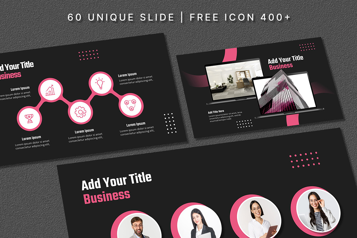 Black Pink Powerpoint Template, a Presentation Template by SKY CREATION (Photo 2 of 6)