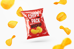 Potato Chips Package Mockup Set