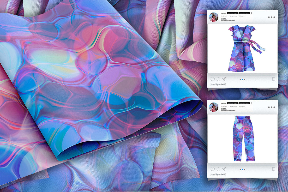 Flowing Fluidity: Set of Patterns, a Decorative Illustration by EireenBel (Photo 2 of 13)