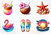 Beach Summer Paradise Clipart, an Illustration by RobertsArt (Thumbnail 5 of 7)