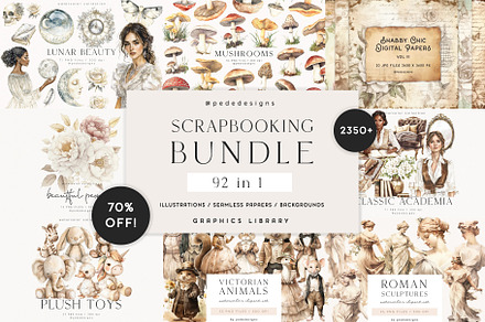 Scrapbooking Bundle II, a Decorative Illustration by PeDe Designs