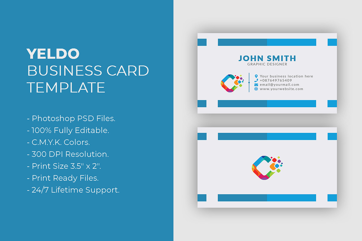 YELDO Business Card Template, a Business Card Template by Dueza.Com