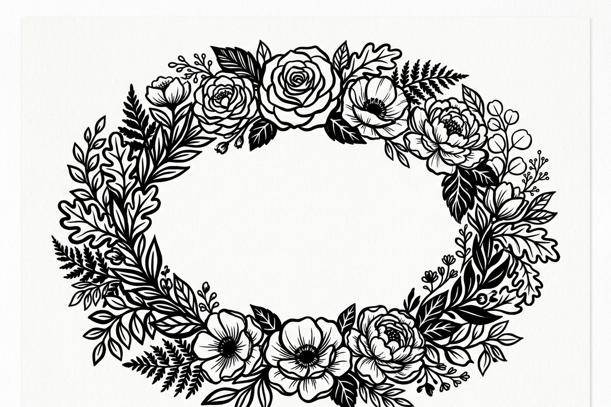 50 Elegant Floral Oval Mirror Frame, a Decorative Illustration by Amazin_art (Photo 30 of 40)