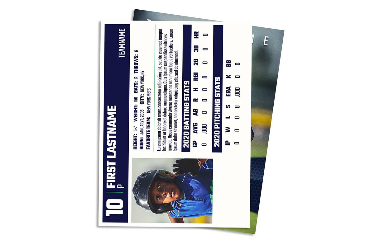 Force Baseball Card Template, a Design Template by Sports Card Templates (Photo 2 of 2)