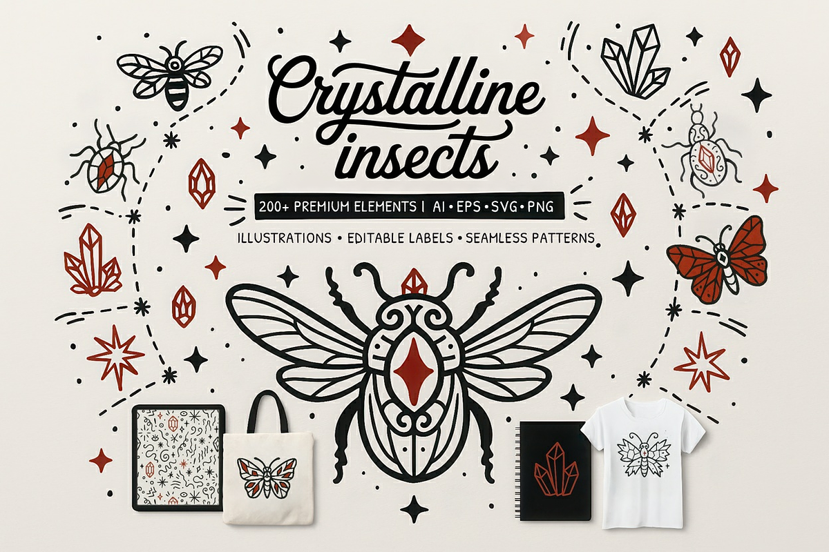 Crystalline Insects, an Animal Illustration by Curve Design (Photo 1 of 9)