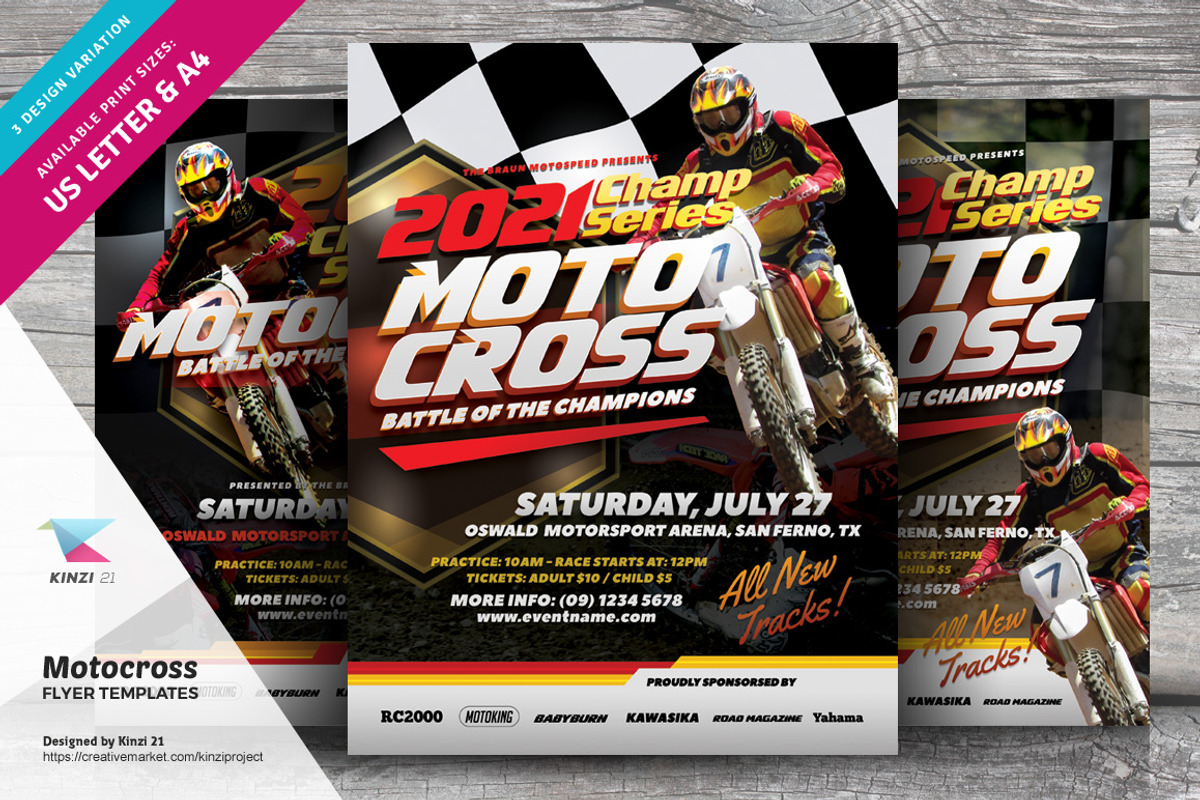 Motocross Flyer Templates, a Flyer Template by kinzi21 (Photo 1 of 4)