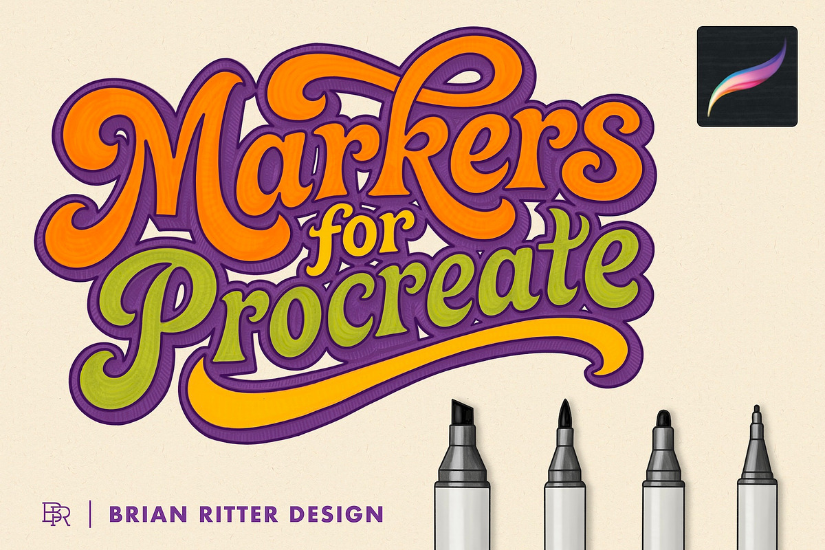 Markers for Procreate, a Brush Add-On by Brian Ritter Design (Photo 1 of 11)