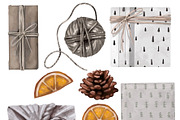 Gift Box DIY Watercolor Clipart, a Decorative Illustration by NNclipart (Thumbnail 4 of 6)