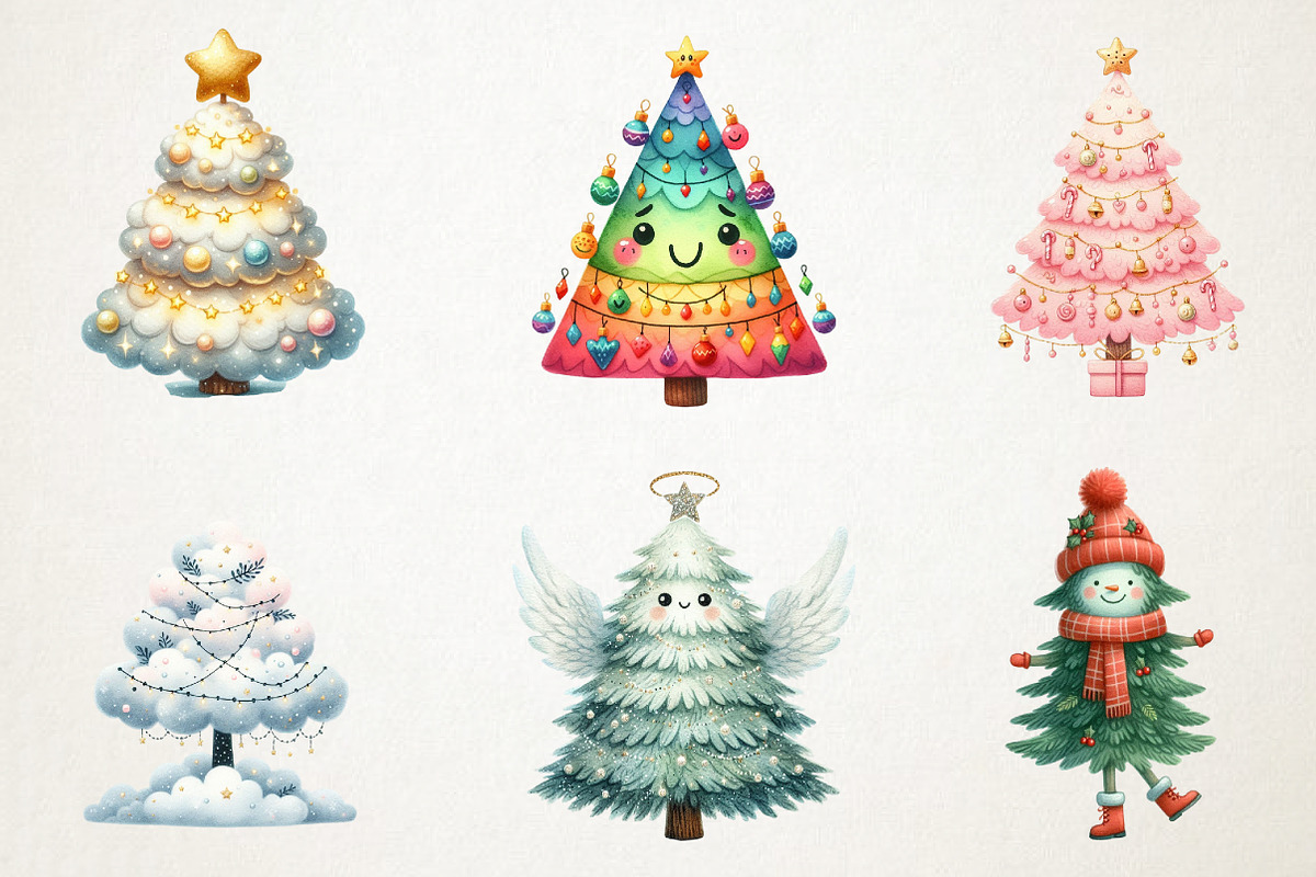 Cute Doodle Christmas Tree Clipart, an Illustration by RobertsArt (Photo 6 of 7)