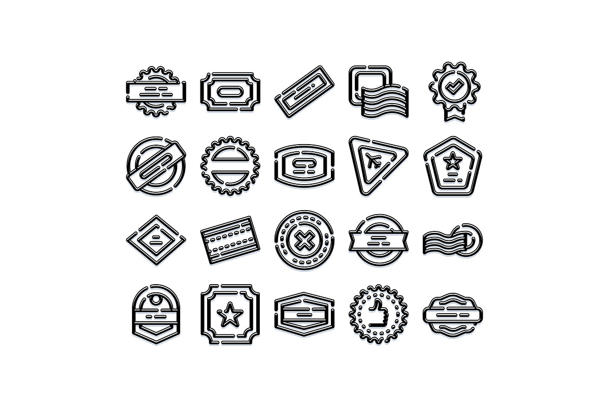 Collection of outline style labels, an Object Graphic by pikepicture (Photo 1 of 3)