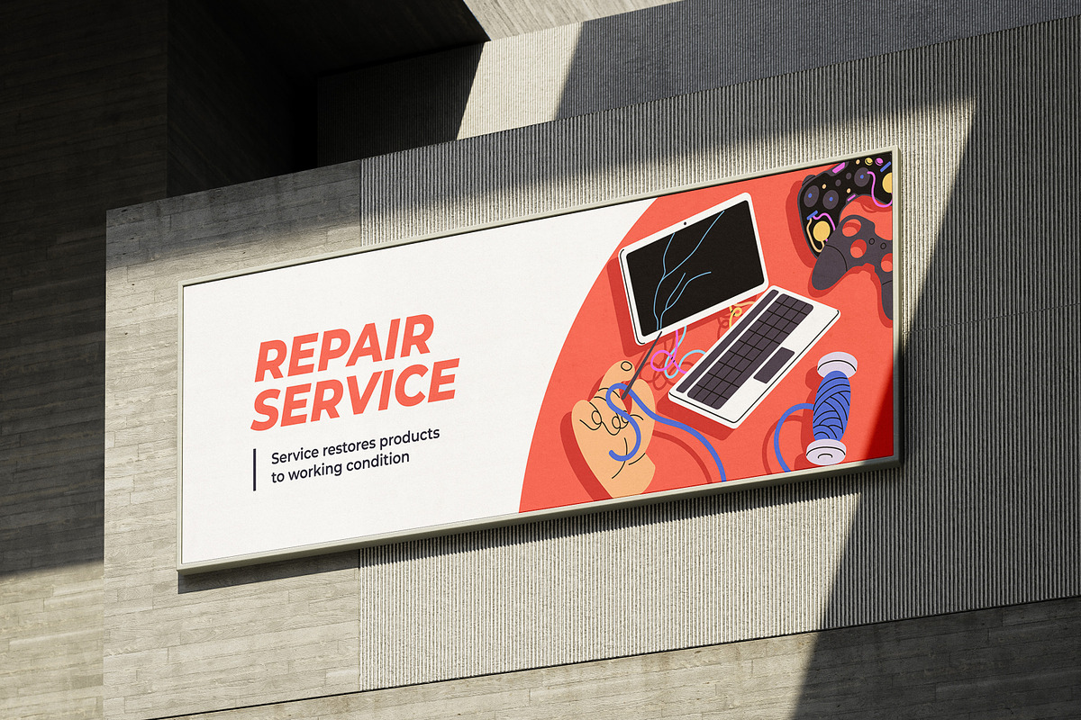 Electronics repair set, ad templates, a Technology Illustration by PaperTrident (Photo 10 of 10)