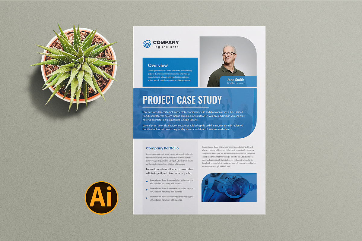Case Study Template, a Flyer Template by Pixelpick (Photo 2 of 3)