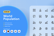 World Population Icon Set, an Icon by Nathaya Studio (Thumbnail 1 of 2)