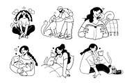 People&pets illustration set, a Person Illustration by StonePic (Thumbnail 3 of 3)