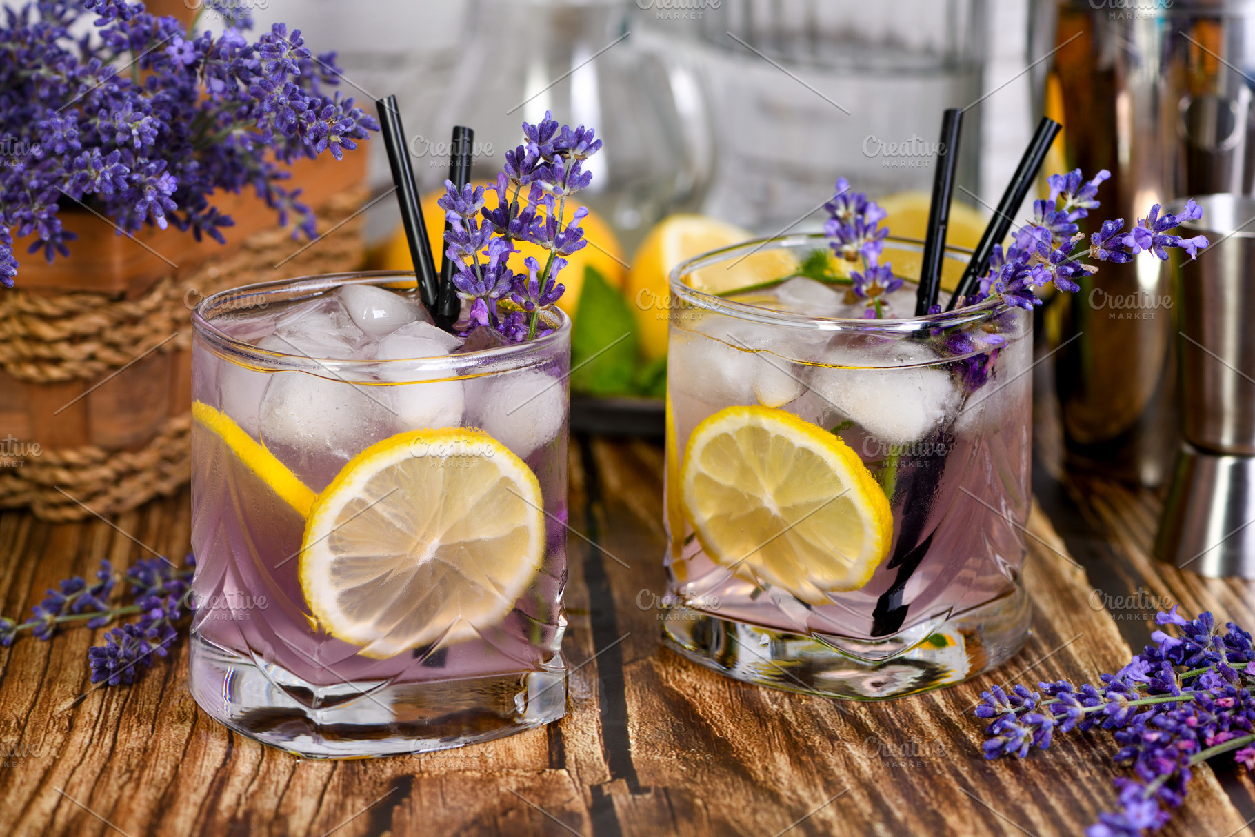 Margarita cocktail with lavender fla, a Food & Drink Photo by Apolonia