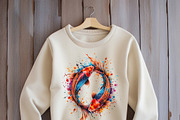 Two koi fish swimming in a circle., an Animal Illustration by yod67 (Thumbnail 5 of 9)