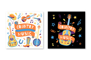 Country Music Vector Set.