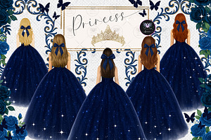 Princess Royal blue Clipart, an Illustration by BigCakeBee
