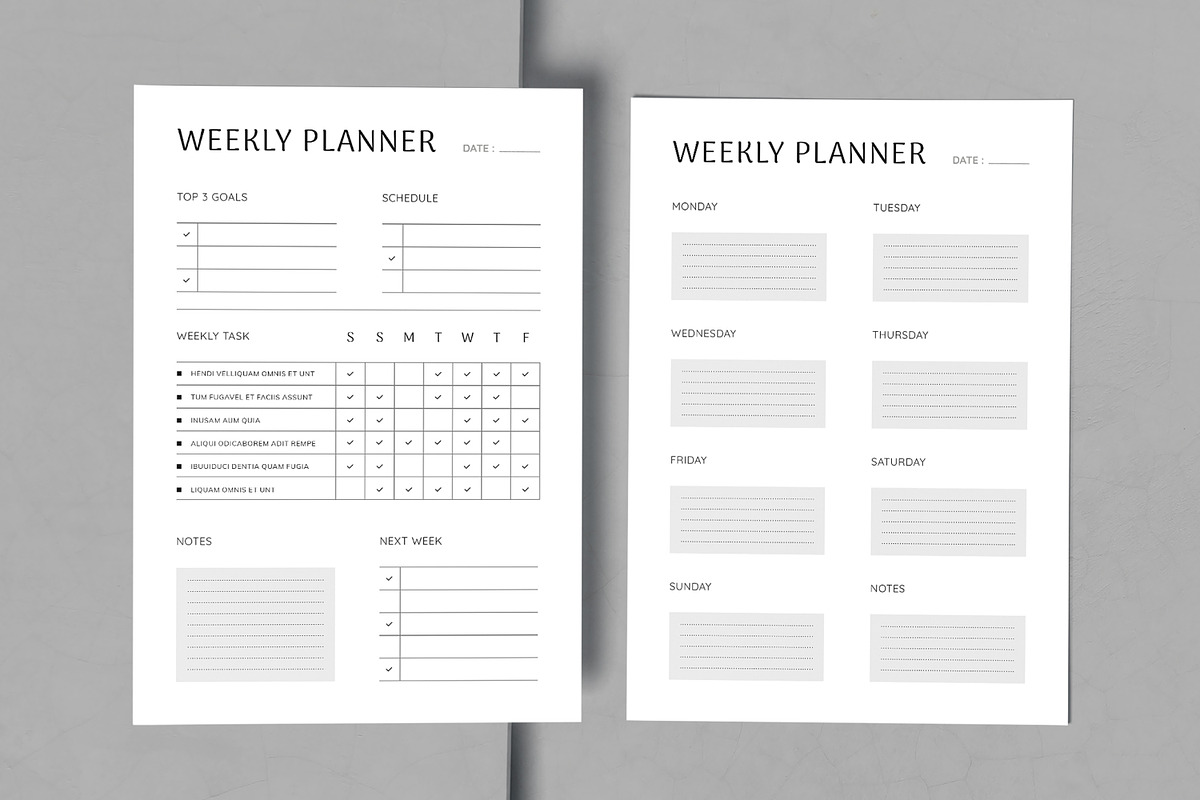 Weekly Planner Template, a Stationery Template by MightyDesign (Photo 3 of 6)
