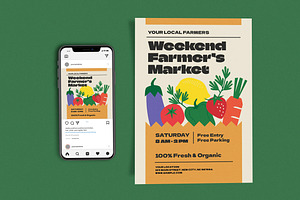 Weekend Local Farmer Market, a Poster Template by Me55enjah Design