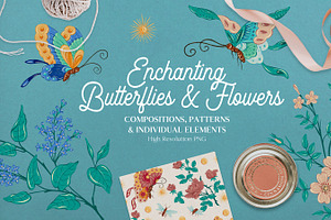 Enchanting Butterflies & Flowers