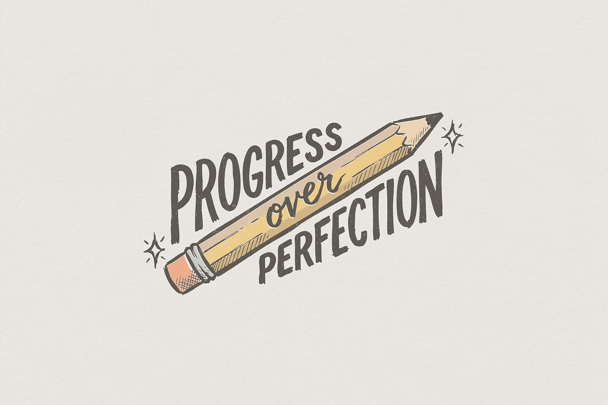 Progress Over Perfection PNG, an Illustration by SharpMarketplace (Photo 1 of 4)