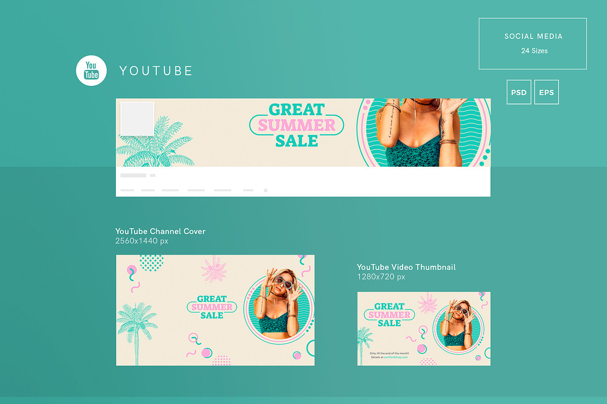 Social Media Pack|Great Summer Sale, a Social Media Template by Amber Graphics (Photo 3 of 3)