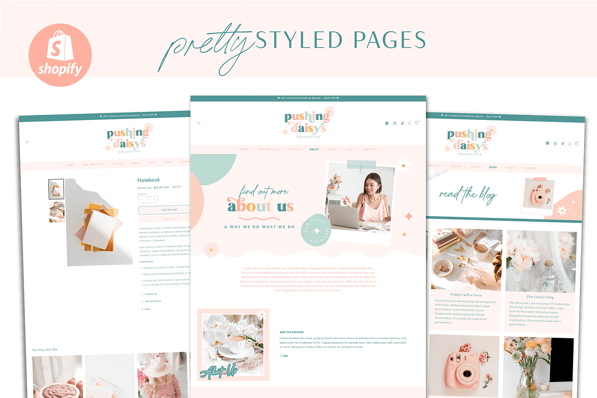 Daisy Shopify Theme Bright Pastel, a Shopify Template by Macarons and Mimosas (Photo 6 of 10)