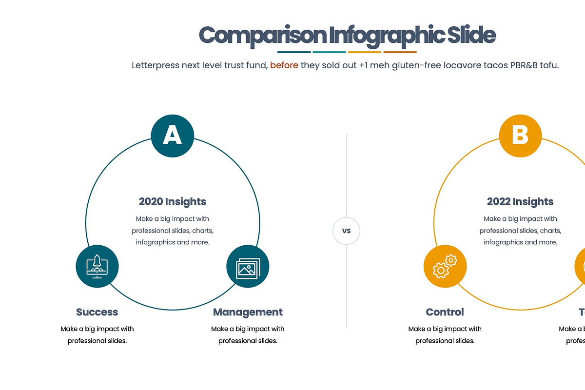 Comparison Keynote Infographics, a Presentation Template by Pulsecolor