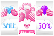 SET / 3 / SALE for Valentine's day, an Invitation Template by Nadin_Lebedeva (Thumbnail 1 of 4)