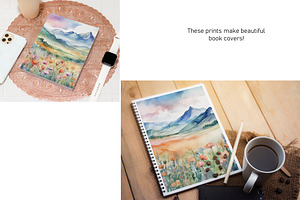 Watercolor Mountain Landscapes Set 4