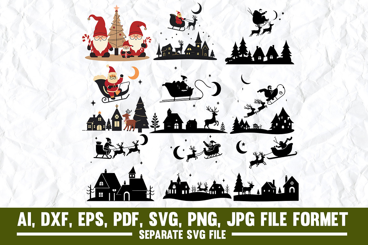 Whimsical Santa Claus flying over, a Graphic by VectorArtPrintableDesign