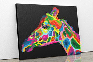 Giraffe colorful vector artwork