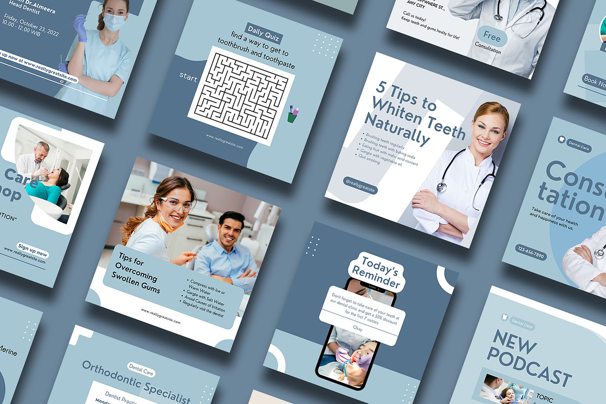 Dentist Instagram Template| CANVA preview 3