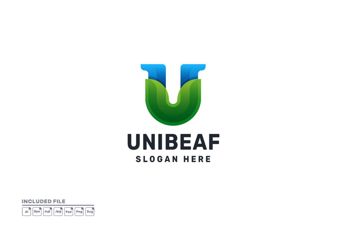 Letter U with Leaf Colorful Logo, a Branding & Logo Template by yuanesei