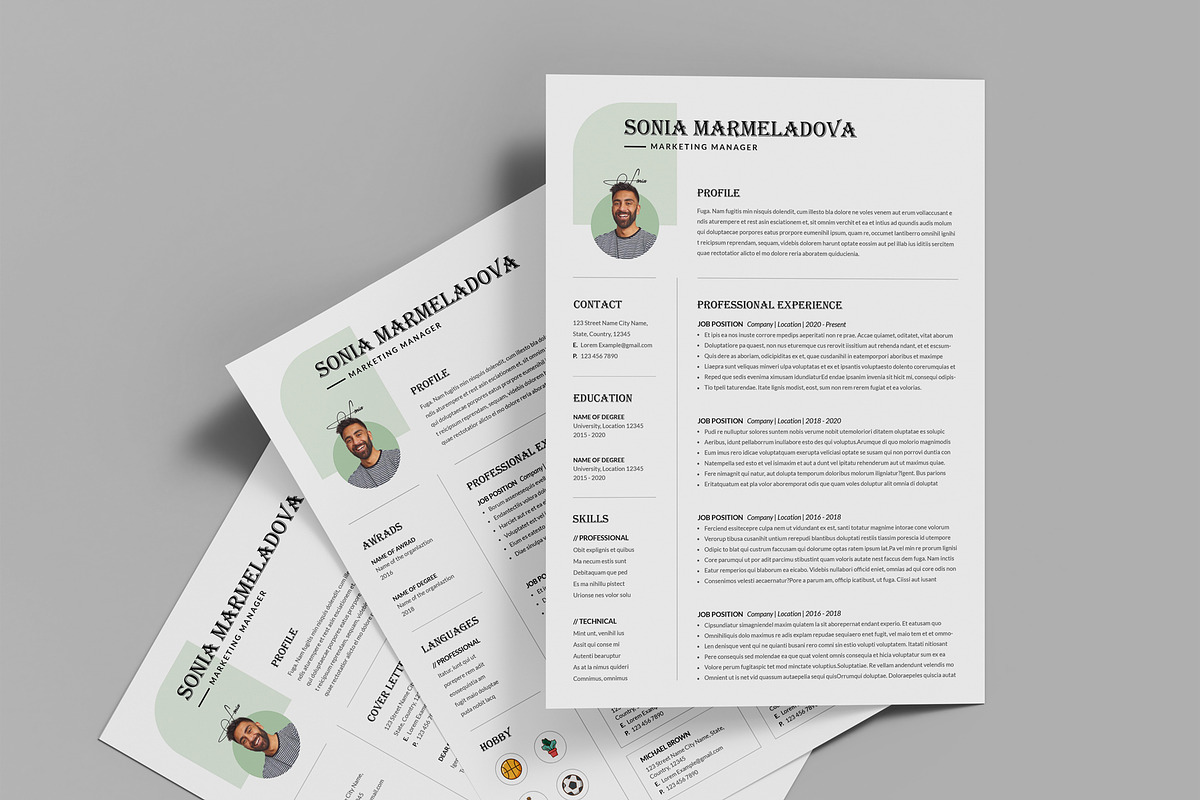 3 Page Resume Template CV Template, a Resume Template by PixelStudio (Photo 9 of 10)