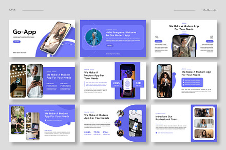 Mobile App PowerPoint Template, a Presentation Template by fluffstudio