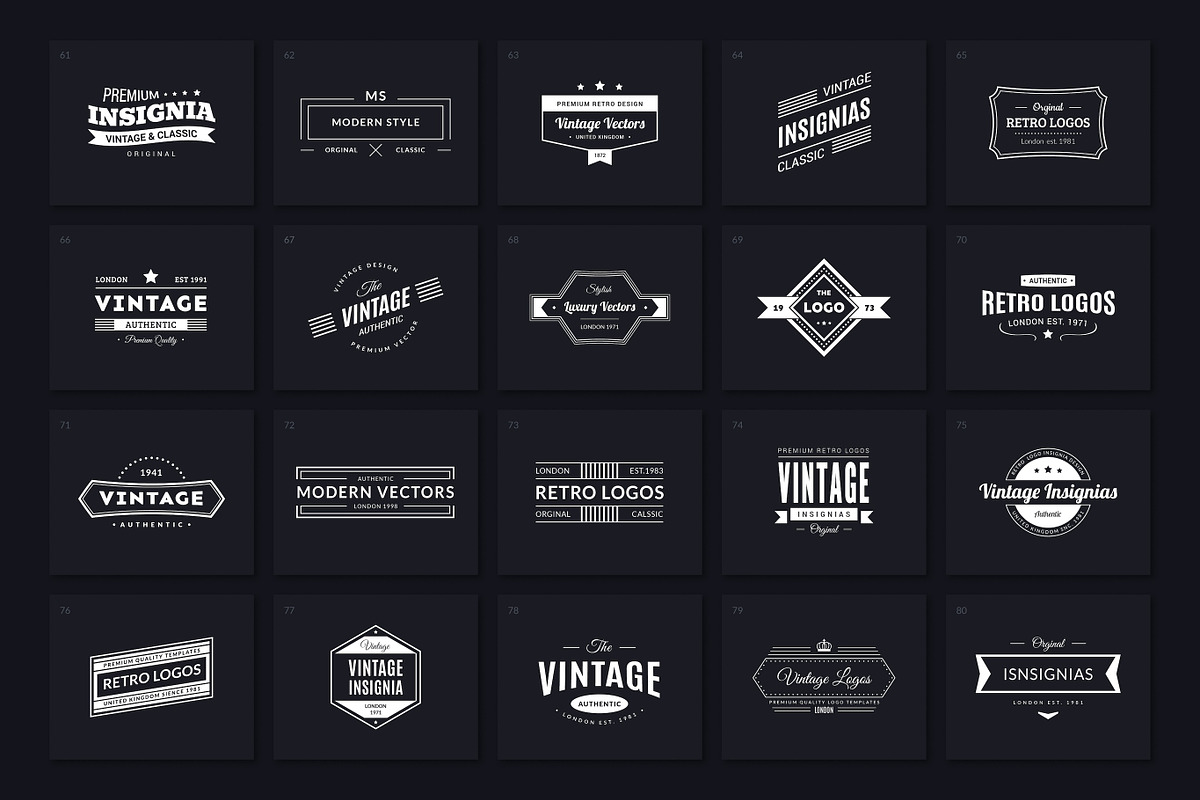 200 Vintage Logos, a Branding & Logo Template by Amito Vectors (Photo 5 of 11)