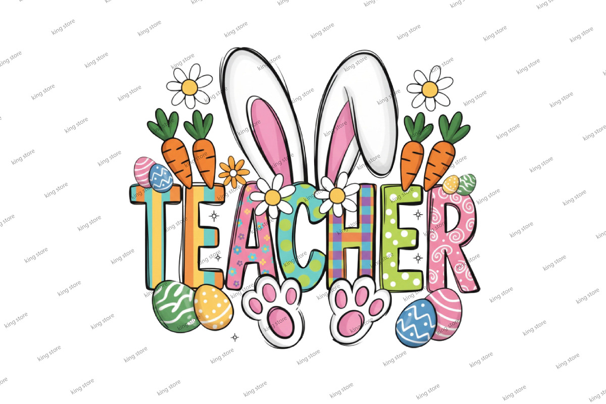 Easter Teacher Png, Happy Easter Png, an Illustration by Designking (Photo 4 of 6)