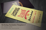 Retro Birthday Invitation 3, a Card Template by Cruzine (Thumbnail 1 of 4)