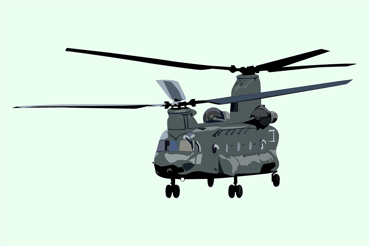 American large helicopter template, a Transportation Illustration by Sumberpangan (Photo 2 of 3)