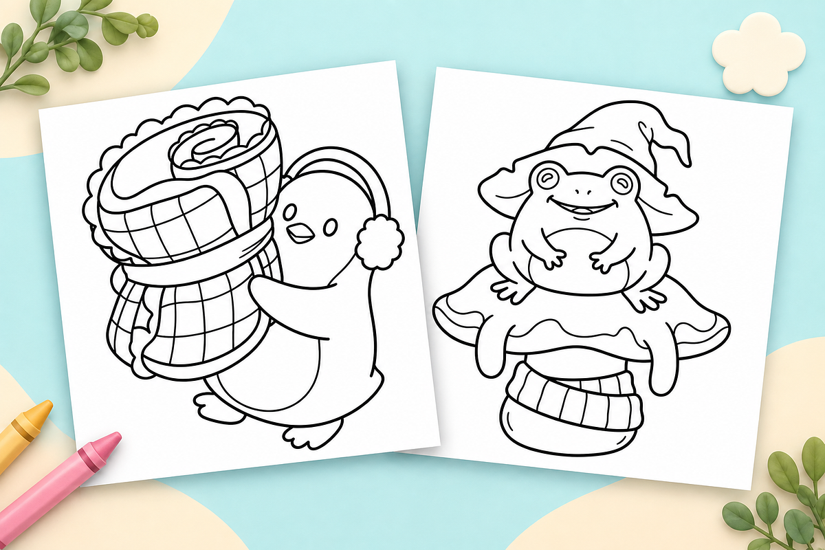 Cozy Festive Coloring Pages Vol. 3, a Seasonal Illustration by Inkivelle Studio (Photo 2 of 3)