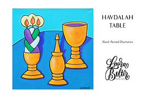 Havdalah Table Painted Illustration