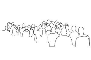 Group of people continuous one line