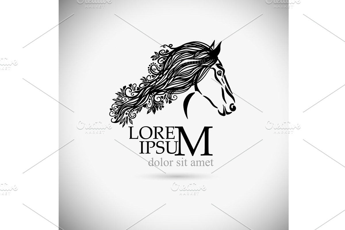 Horse head abstract. hand drawing, an Animal Illustration by Nenahliadava Design
