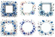 Cornflower Floral Frames Clipart, an Illustration by Daily.Designs (Thumbnail 4 of 5)