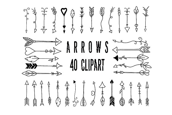 Clipart hand drawn arrow, digital preview 2